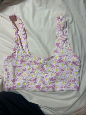 Zara Yellow and Pink Floral Crop-Top
